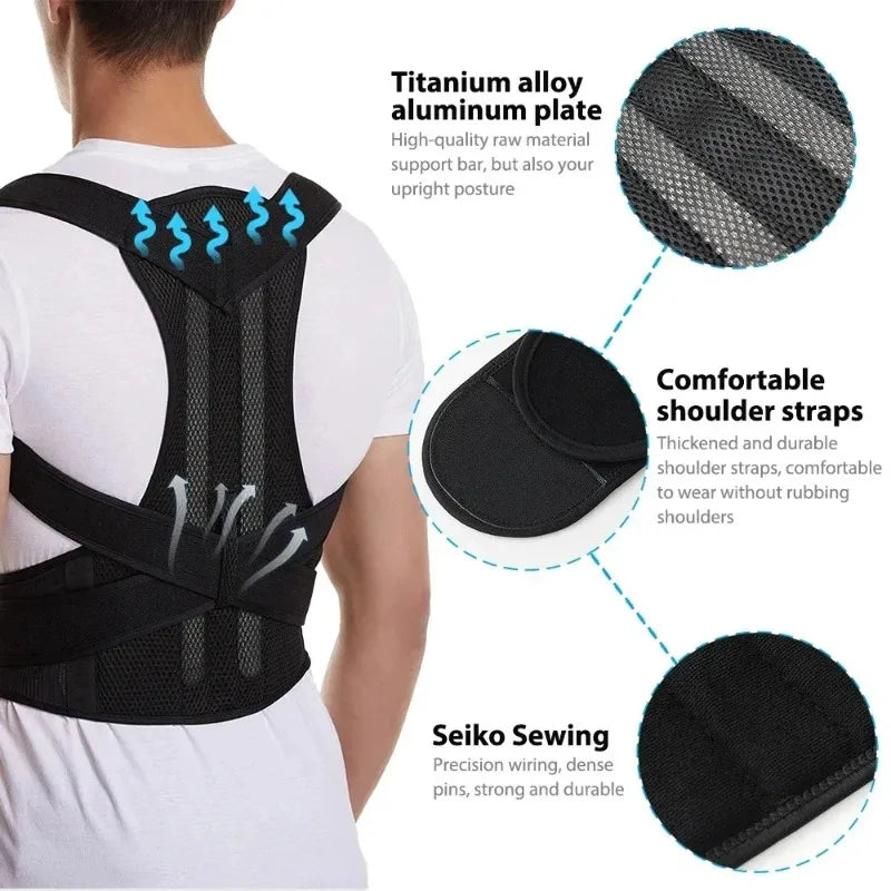 ProSpine 2.0 Adjustable Posture Corrector Vest – Back, Shoulder & Lumbar Support Brace